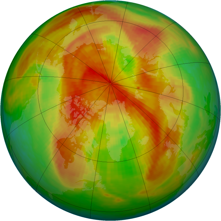 Arctic ozone map for 20 April 1994